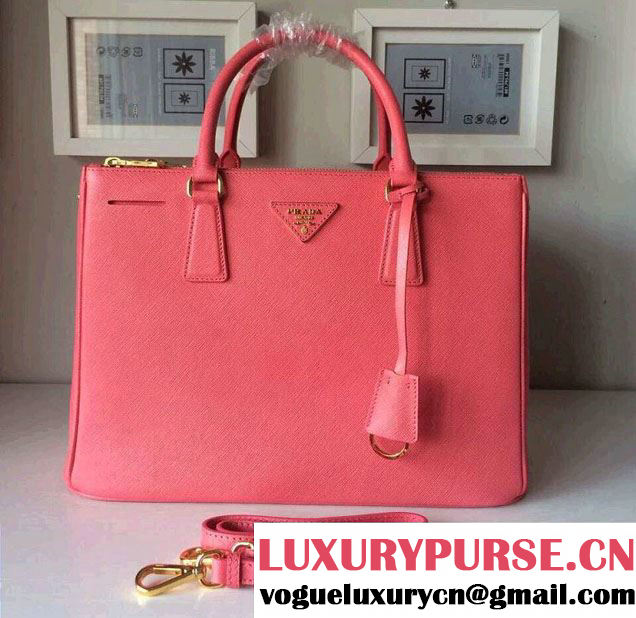 Prada Saffiano Cuir Leather Tote Bag BN2361/BN1801/BN2274 Peach