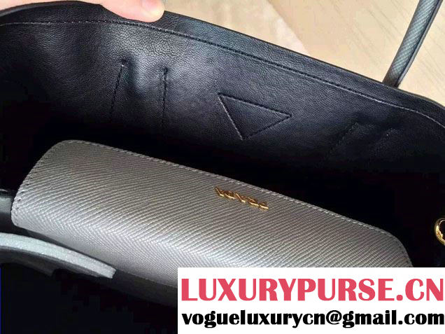 Prada Saffiano Cuir Leather Tote Small Bag BN2775 Gray 2015