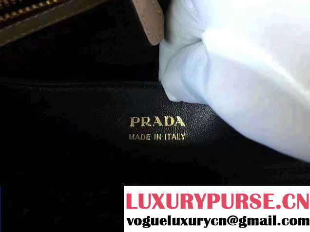 Prada Esplanade Saffiano And Calf Leather Tote Medium Bag 1BA046 Cameo 2017
