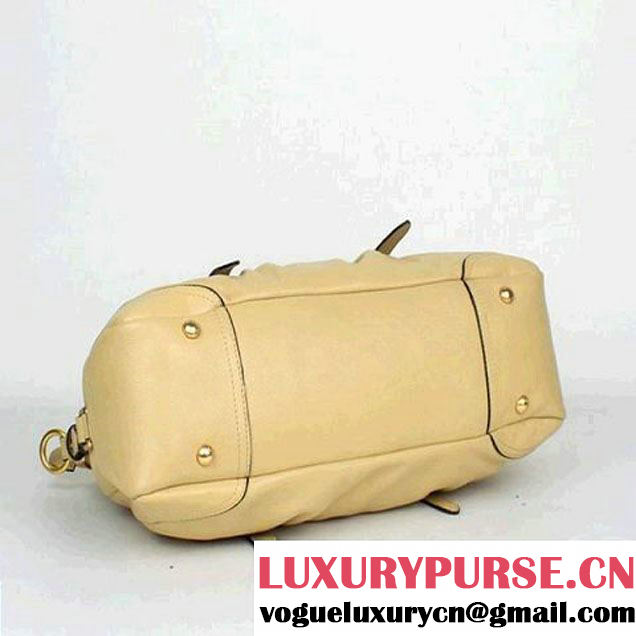 Prada Calfskin Top Handle Bag PR8803 Apricot  