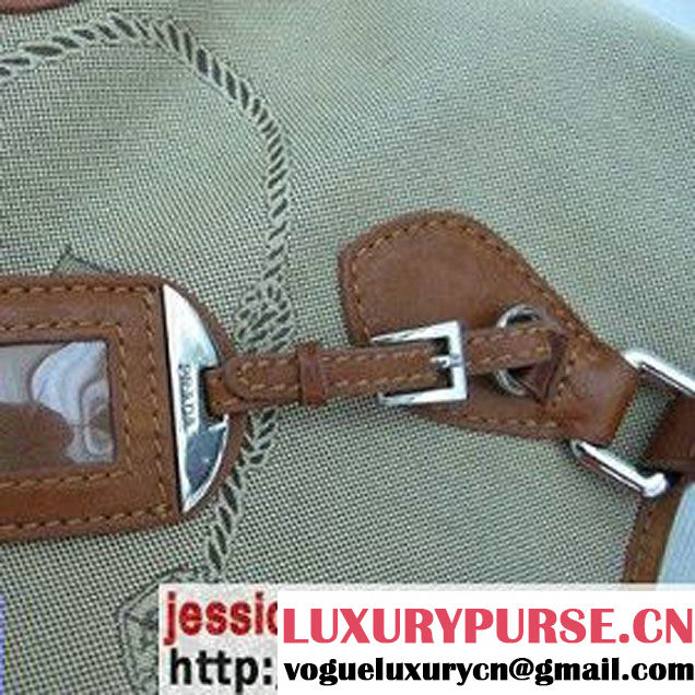Prada BR3412 Leather Tote Bag Light Coffee   