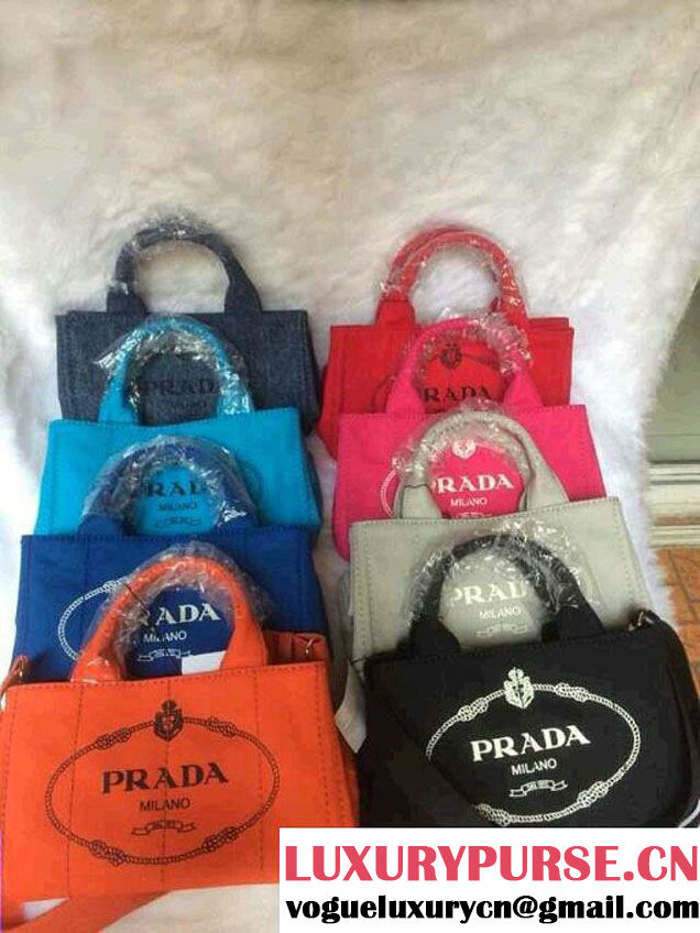 Prada Logo-Print Canvas Tote Bag in Black