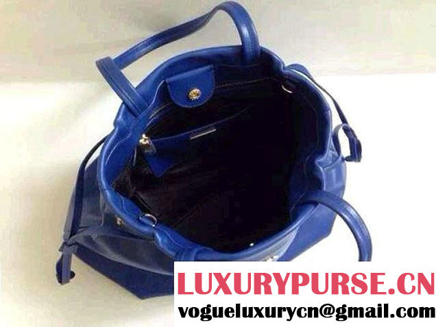 Prada Top Handle Tote Bag in Blue 2014