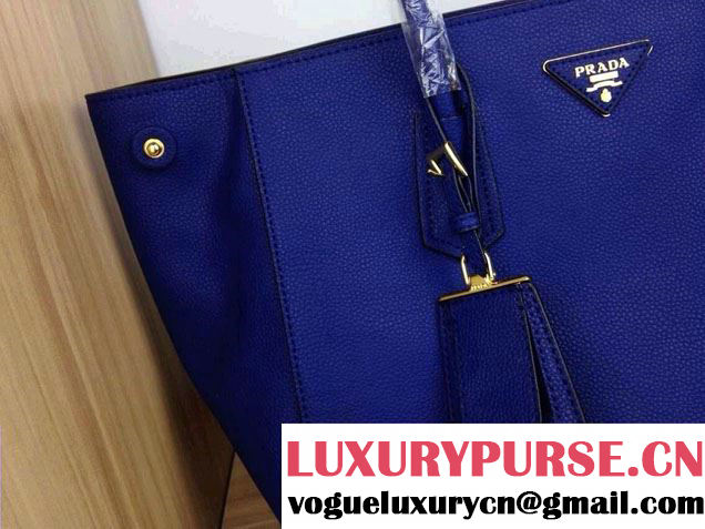 Prada Calf Leather Tote Bag BN2829 Indigo