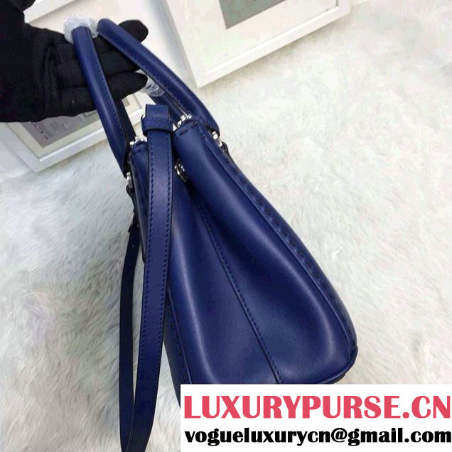 Prada Hand-stitched City Calf Leather Tote Bag BN2863 Cornflower Blue 2015
