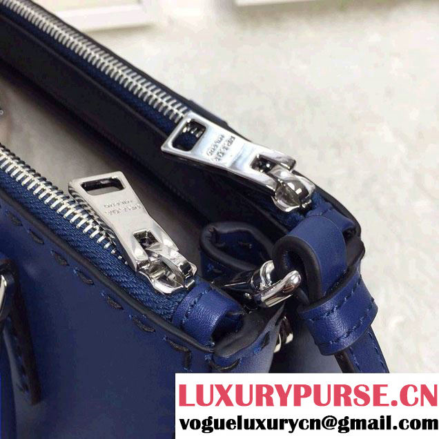 Prada Hand-stitched City Calf Leather Tote Bag BN2863 Cornflower Blue 2015