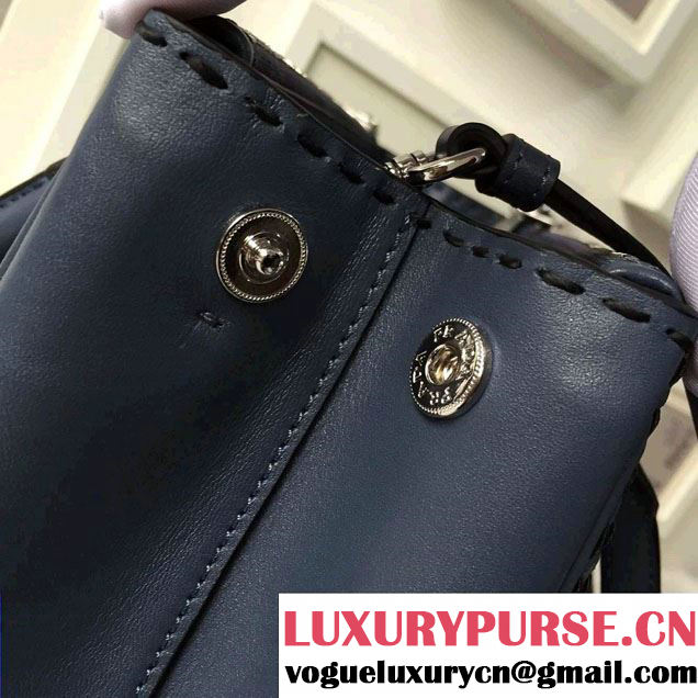 Prada Hand-stitched City Calf Leather Tote Bag BN2274 Baltic Blue 2015