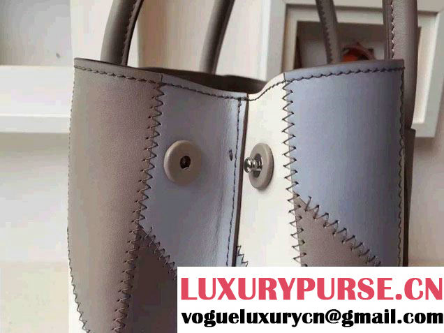 Prada Patchwork Double Handle Tote Bag B2887P Multicolor Gray 2015