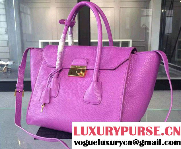 Prada Clemence Leather Tote Bag 2669 Light Purple 2015