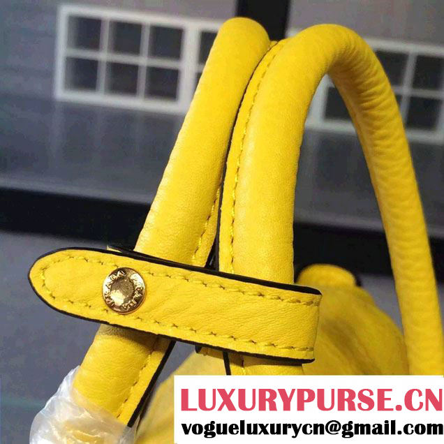 Prada Clemence Leather Tote Bag 2669 Yellow 2015