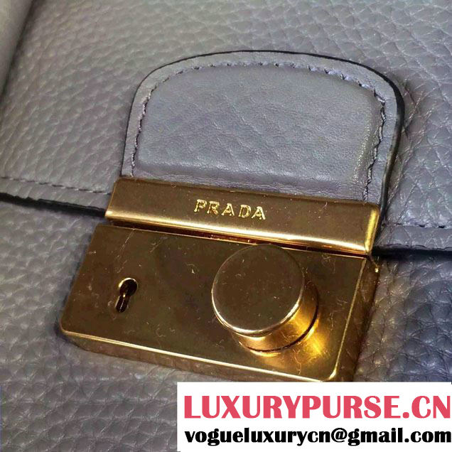 Prada Clemence Leather Tote Bag 2669 Gray 2015