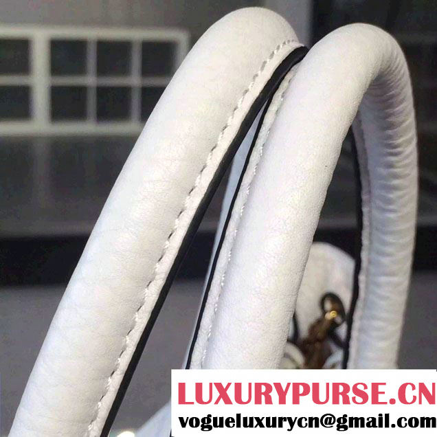 Prada Clemence Leather Tote Bag 2619 White 2015