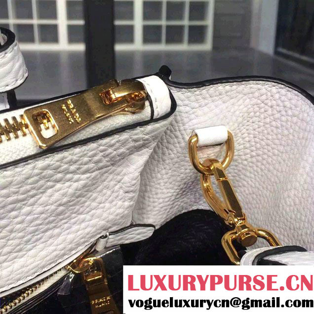 Prada Clemence Leather Tote Bag 2625 White 2015