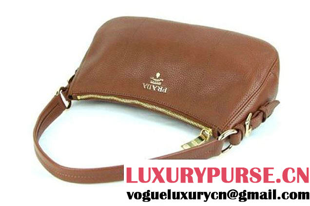 Prada Calf Leather Shoulder Bag BR4690 Brown  