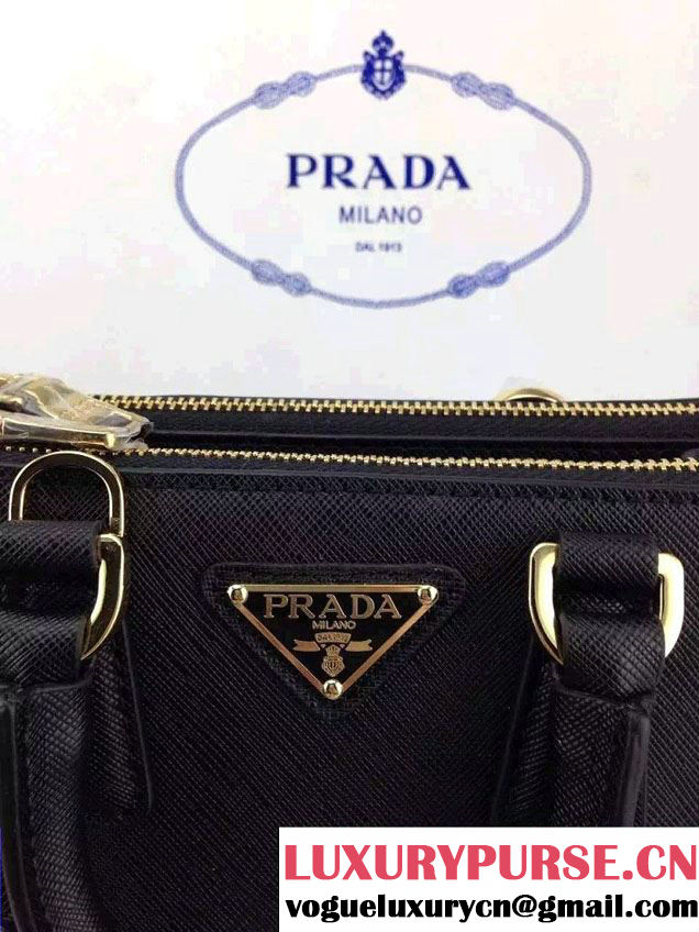 Prada Saffiano Mini Galleria Crossbody Bag Black