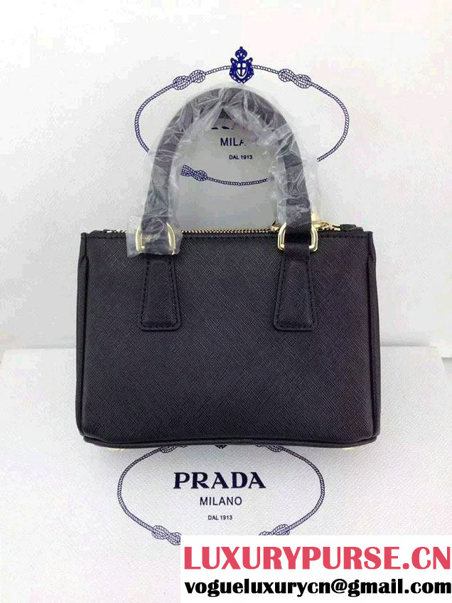 Prada Saffiano Mini Galleria Crossbody Bag Black