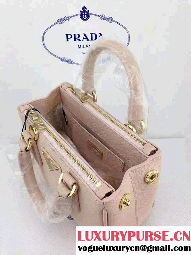 Prada Saffiano Mini Galleria Crossbody Bag Nude Pink