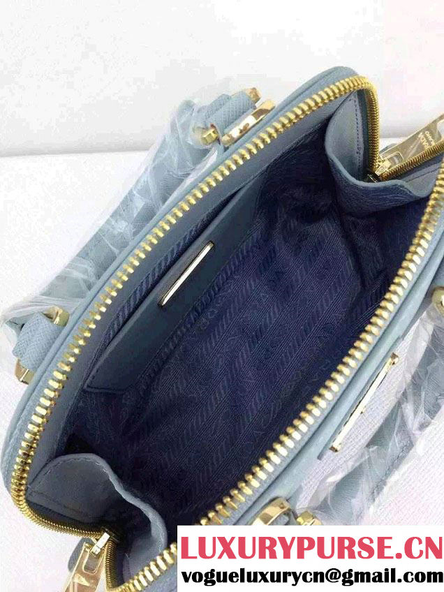 Prada Mini Saffiano Promenade Shoulder Bag Light Blue