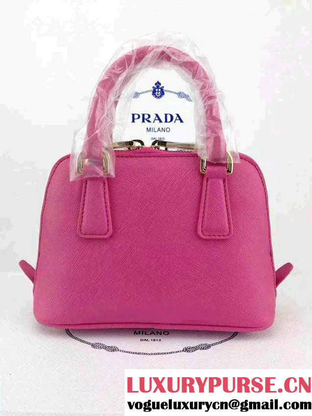 Prada Mini Saffiano Promenade Shoulder Bag Peach