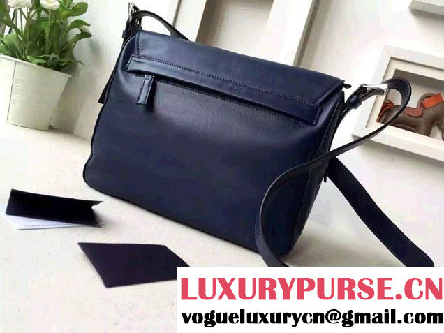 Prada Soft Calf Leather Hunter Shoulder Bag 1BD004 Blue 2015
