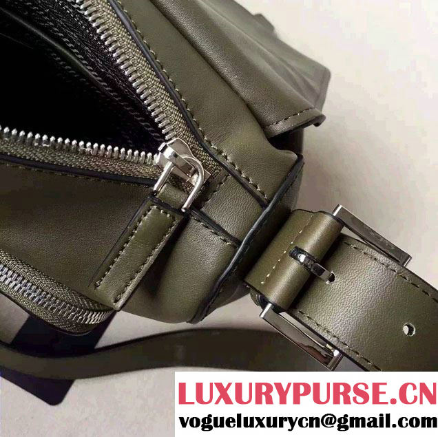 Prada Soft Calf Leather Hunter Shoulder Bag 1BD004 Military Green 2015