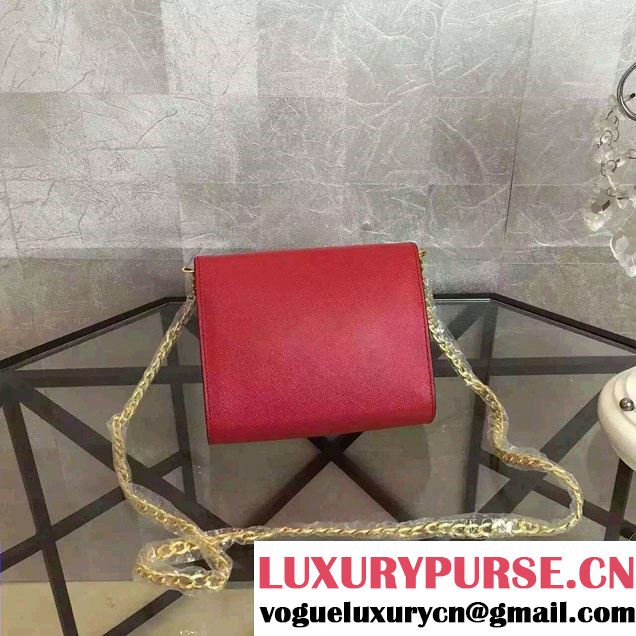 Prada Saffiano Leather Shoulder Bag 1BH007 Red 2016
