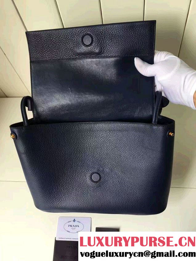 Prada Calf Leather Shoulder Bag 1BD052 Blue 2016