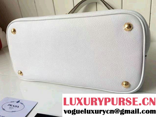 Prada Calf Leather Shoulder Bag 1BD052 White 2016