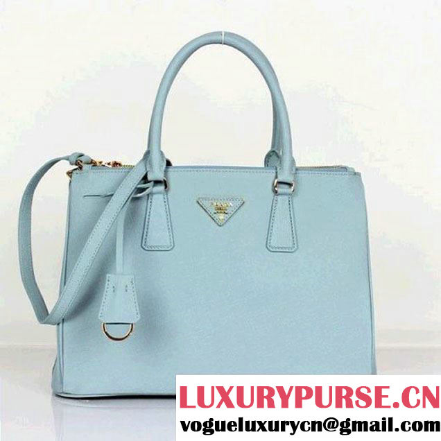 PRADA GALLERIA BAG IN SAFFIANO CALFSKIN PALE BLUE 3385 (SKU: #954431 ) (SKU: #954431 )