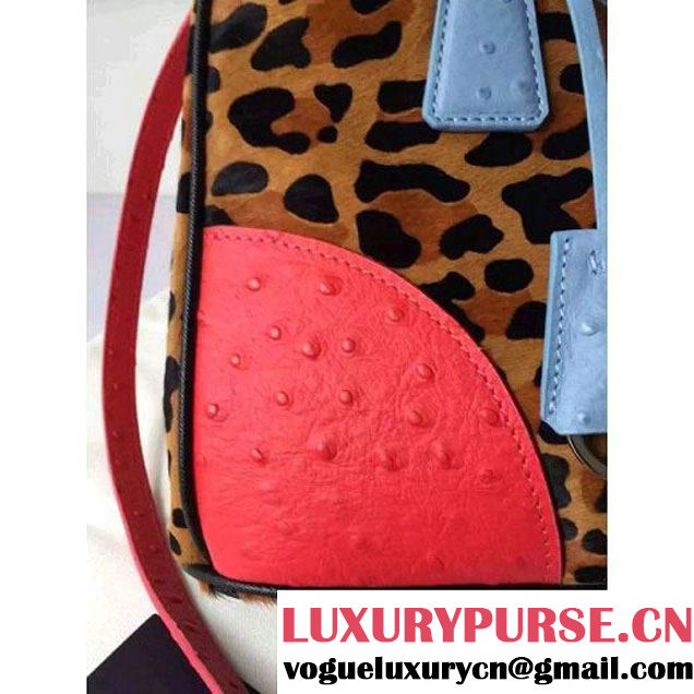 Prada 1BA863 Ponyhair Leather Tote With Ostrich Leather  (2A016-103102 )