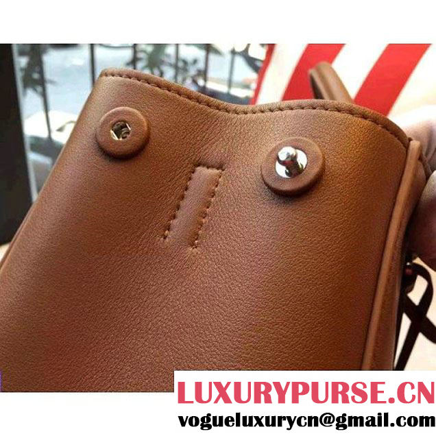 Prada 1BA274 City Calf Leather Galleria Tote Bag Brown/Orange (2A016-212318 )