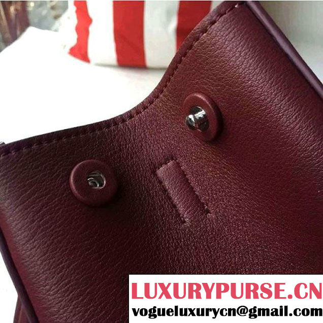 Prada 1BA274 City Calf Leather Galleria Tote Bag Burgundy/Sea (2A016-212319 )