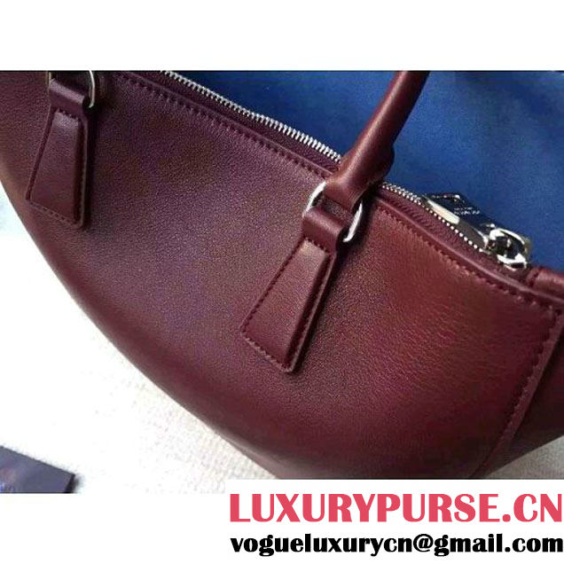 Prada 1BA274 City Calf Leather Galleria Tote Bag Burgundy/Sea (2A016-212319 )