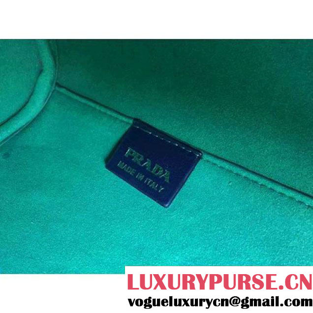 Prada 1BA274 City Calf Leather Galleria Tote Bag Blue/Absinth (2A016-212320 )