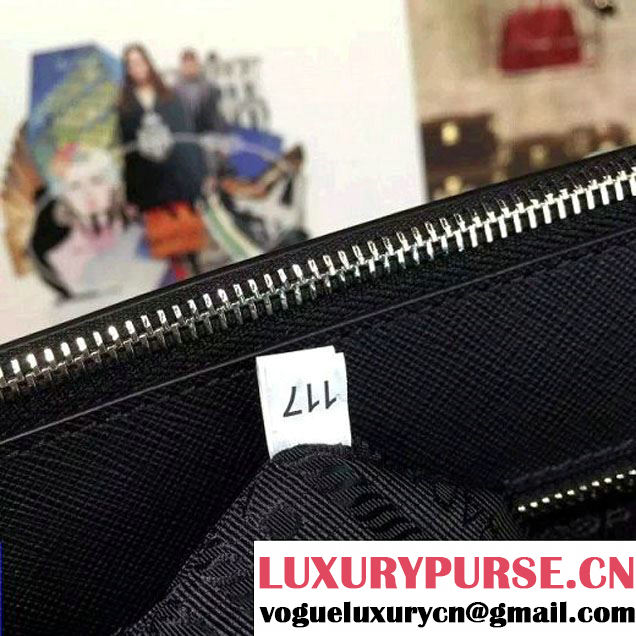Prada 1BA274 Large Galleria Saffiano Leather Bag Black 2016 (2A016-6022920 )