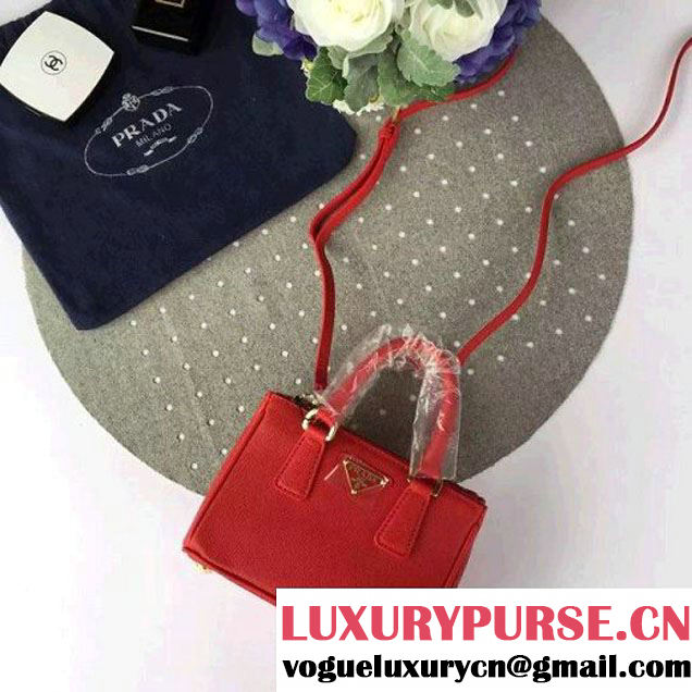Prada Mini Galleria Saffiano Leather Bag Red (1A053-6032216 )