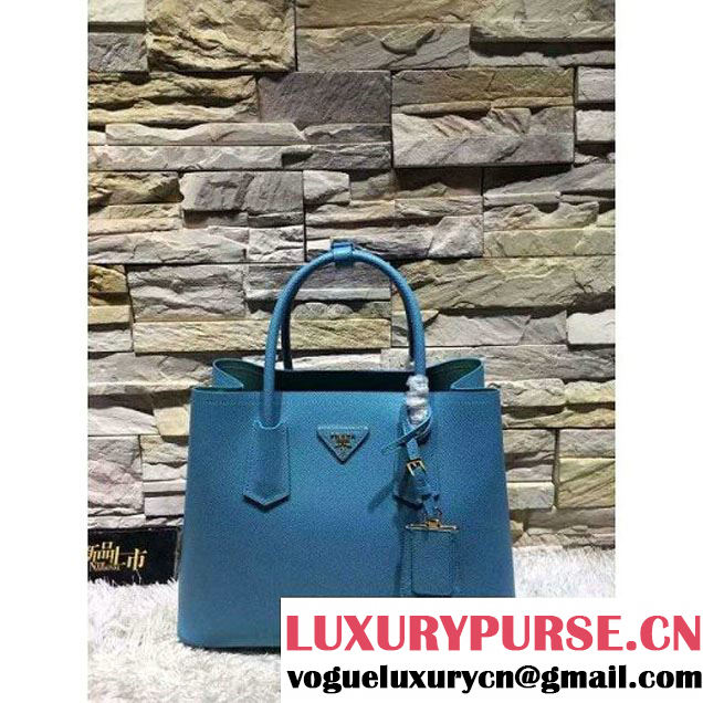Prada 1BG775/1BG887 Saffiano Cuir Leather Tote Double Bag Paon (2A193-6050525 )