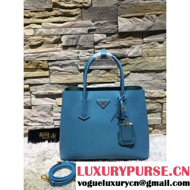 Prada 1BG775/1BG887 Saffiano Cuir Leather Tote Double Bag Paon (2A193-6050525 )