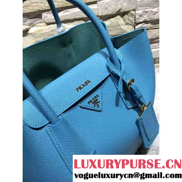 Prada 1BG775/1BG887 Saffiano Cuir Leather Tote Double Bag Paon (2A193-6050525 )