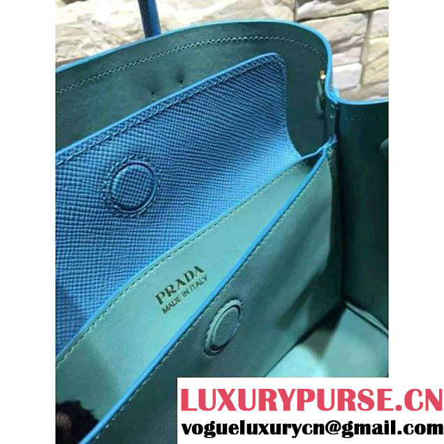 Prada 1BG775/1BG887 Saffiano Cuir Leather Tote Double Bag Paon (2A193-6050525 )