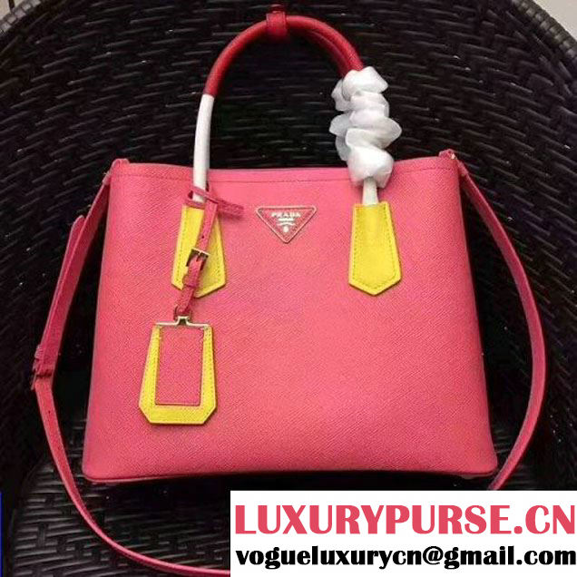 Prada 1BG775 Multicolored  Saffiano Leather Double Bag Rosy/Yellow/Red 2017 (GYF-7060156 )