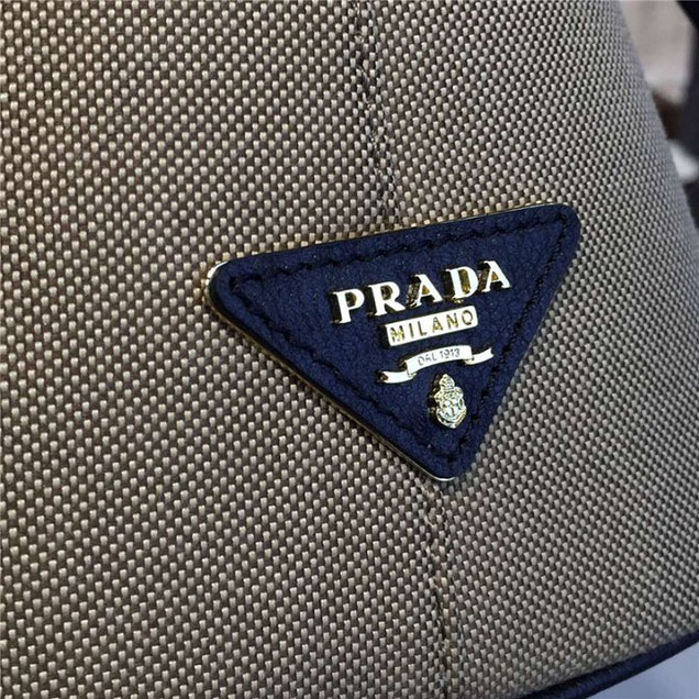 Prada Canvas Tote 30cm Bag Calfskin Leather Fall WInter 2016 Collection Black