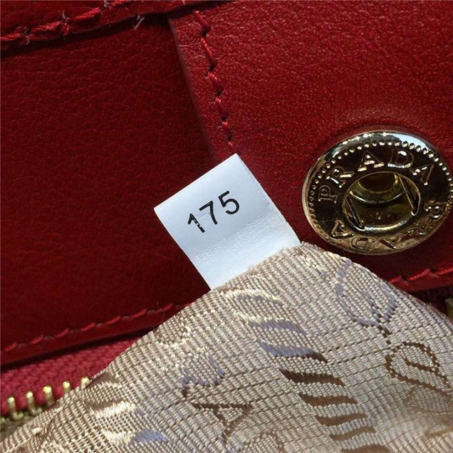 Prada Canvas Tote 30cm Bag Calfskin Leather Fall WInter 2016 Collection Burgundy