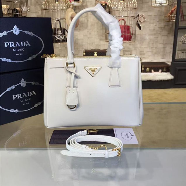 Prada Saffiano Leather Bag 28cm Fall Winter 2016 Bag Collection White