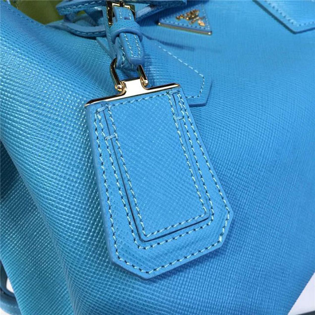 Prada Saffiano Double Handle Tote Bag 33cm Fall Winter 2016 Bag Collection Turquoise