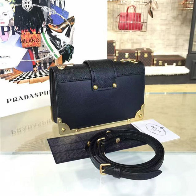 Prada Cahier Astrology Shoulder Bag Calfskin Leather 18cm Fall Winter 2016 Bag Collection Black