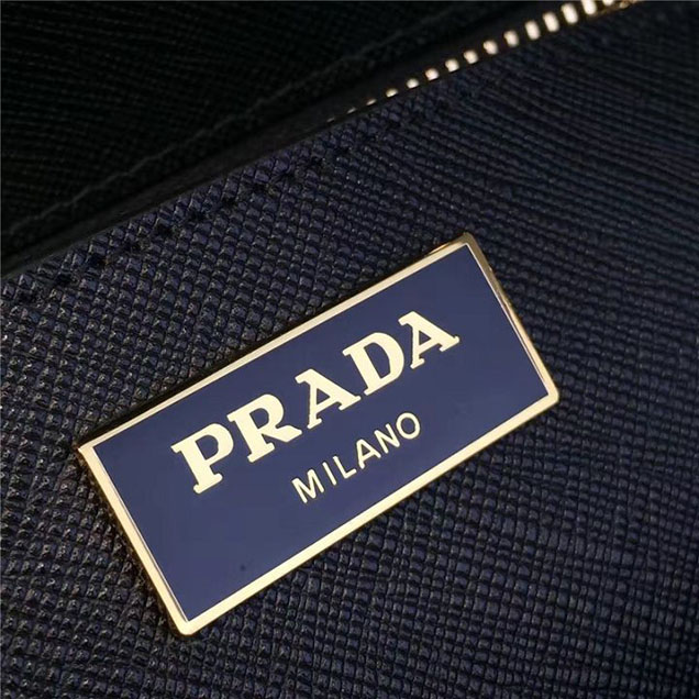 Prada Saffiano Lux Double-Zip Tote Bag 33cm Fall Winter 2016 Bag Collection Black