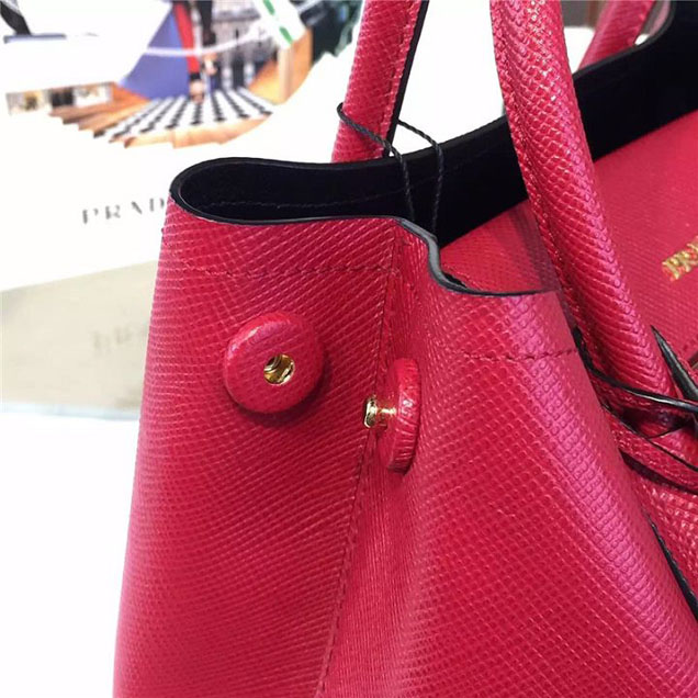 Prada Saffiano Double Handle Tote Bag 26cm Fall Winter 2016 Bag Collection Red