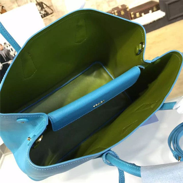 Prada Saffiano Double Handle Tote Bag 35cm Fall Winter 2016 Bag Collection Turquoise Green