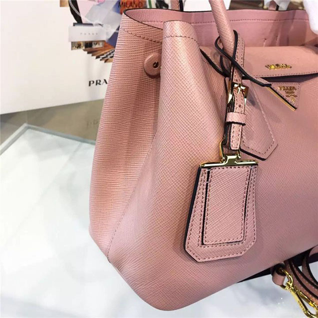 Prada Saffiano Double Handle Tote Bag 26cm Fall Winter 2016 Bag Collection Dusty Pink